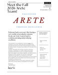 Issue 5 - Arete Newsletter - Meet the Fall 2026 Team