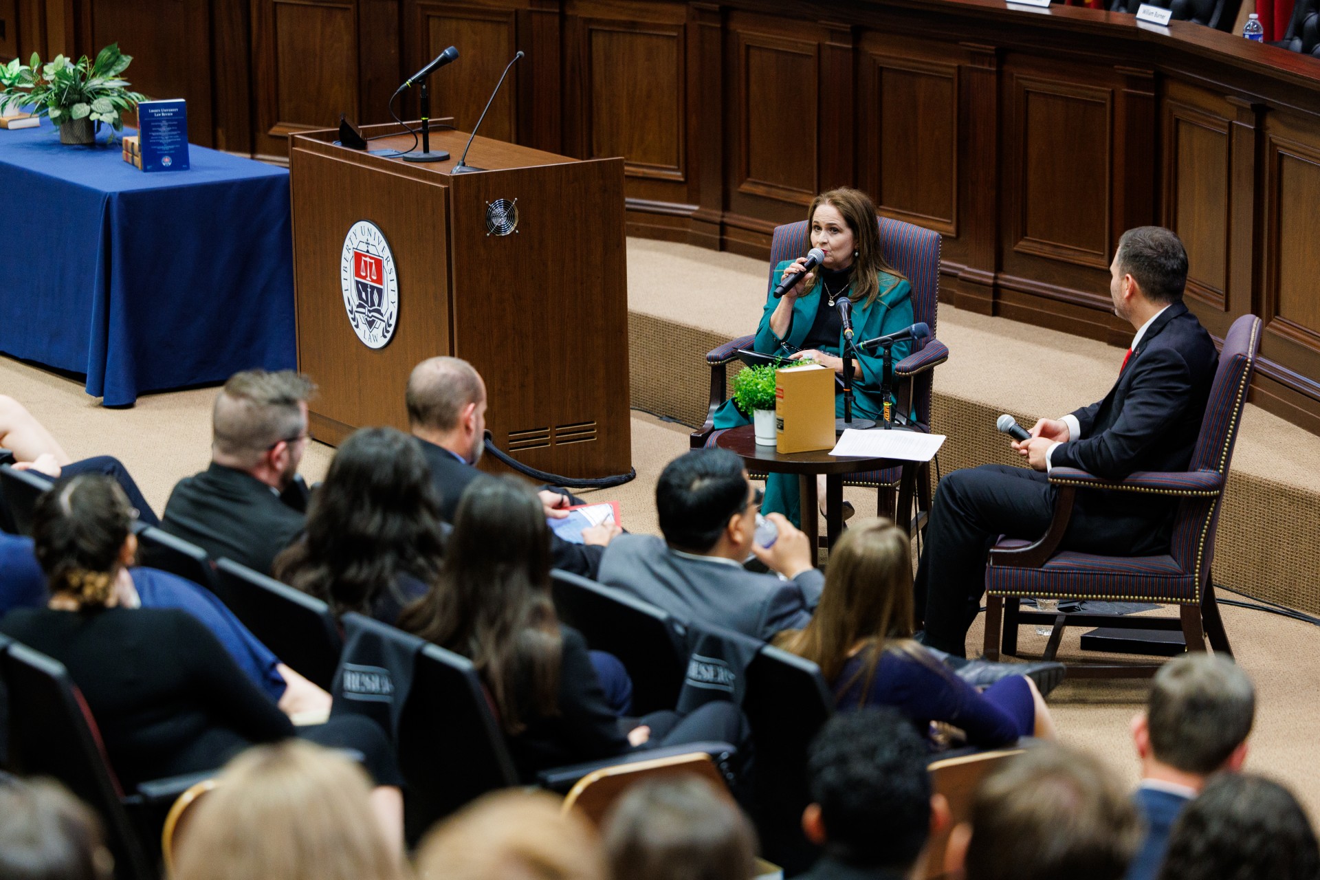 Jennifer Walker Elrod speaking at the Loper Bright event.